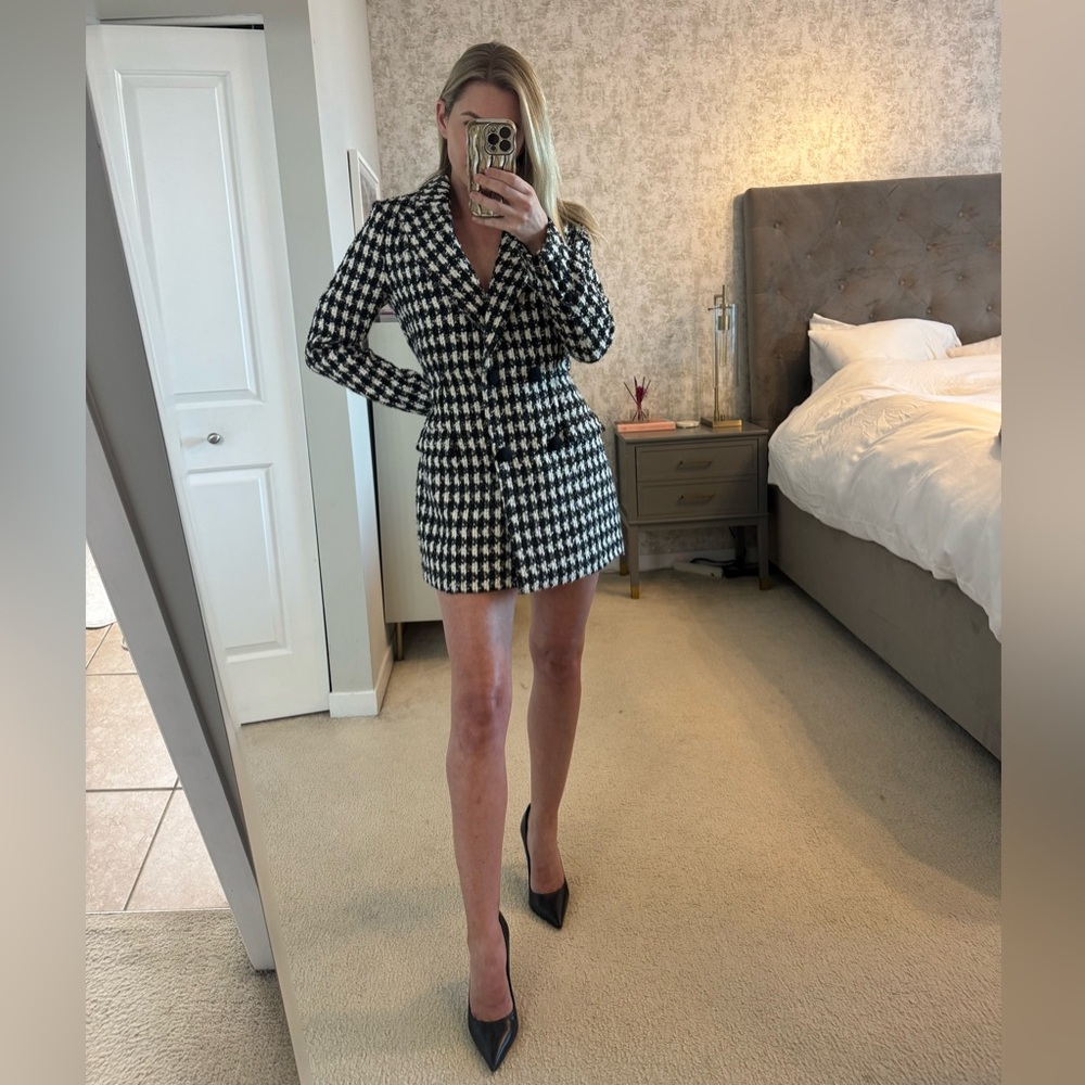 Self-Portrait Tweed Blazer Dress